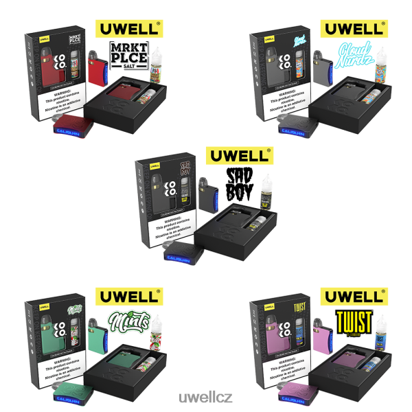 UWELL Elektronická Cigareta - UWELL CALIBURN AK3 sada + a3s 0,8ohm lusky (x2) + tatínkova pára 10ml soli 50mg 6HT2F2246 crl: růžová/flv: berry medly limonáda