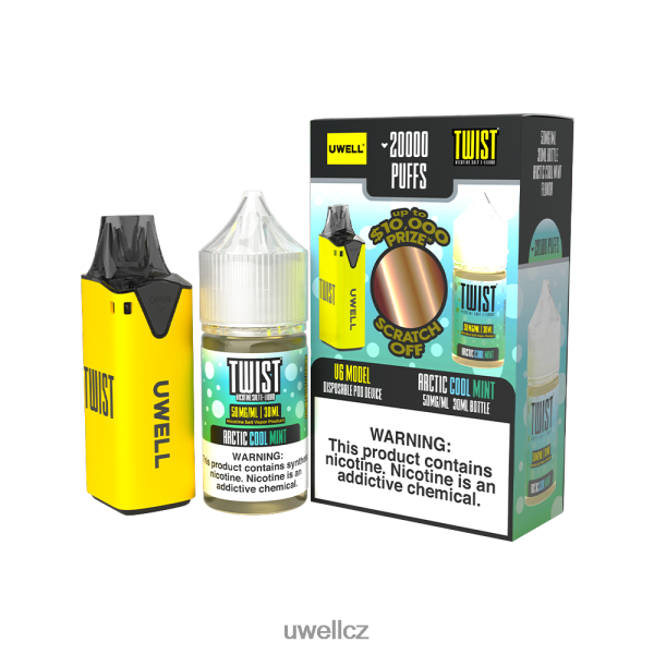 UWELL Praha - UWELL V6 jednorázový přístroj + tatínkova pára 30ml džus - collab svazek 6HT2F2222 clr: black/flv: serenity 50 mg