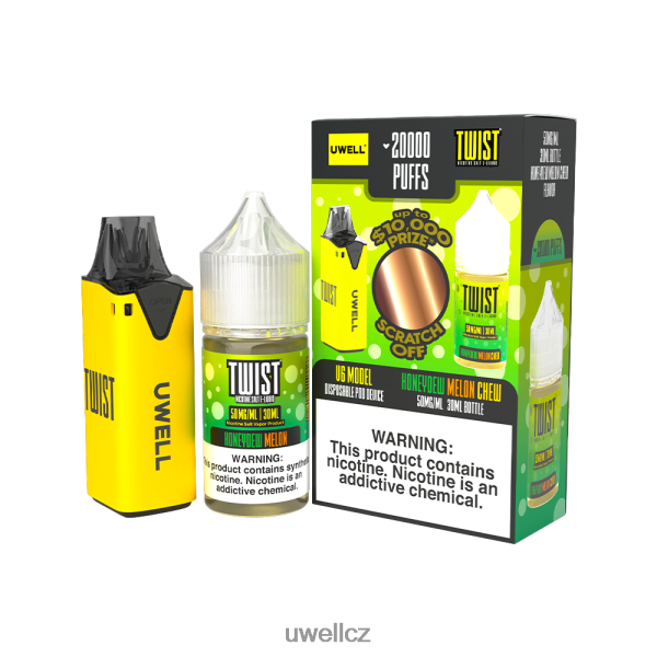UWELL Praha - UWELL V6 jednorázový přístroj + tatínkova pára 30ml džus - collab svazek 6HT2F2222 clr: black/flv: serenity 50 mg