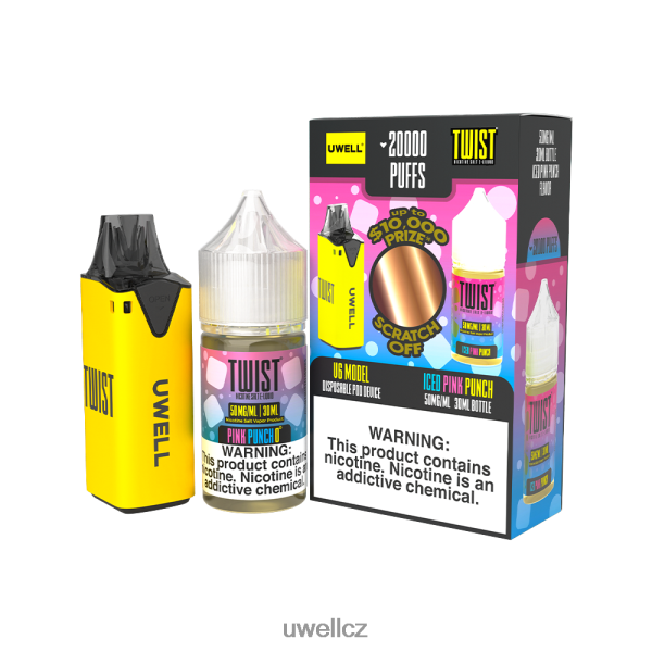 UWELL Praha - UWELL V6 jednorázový přístroj + tatínkova pára 30ml džus - collab svazek 6HT2F2222 clr: black/flv: serenity 50 mg