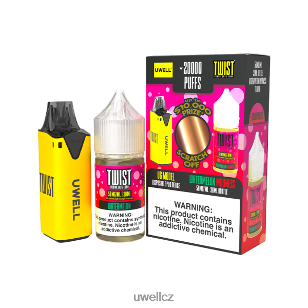 UWELL Praha - UWELL V6 jednorázový přístroj + tatínkova pára 30ml džus - collab svazek 6HT2F2222 clr: black/flv: serenity 50 mg