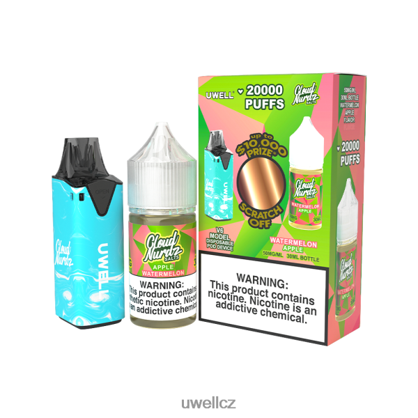 UWELL Praha - UWELL V6 jednorázový přístroj + tatínkova pára 30ml džus - collab svazek 6HT2F2222 clr: black/flv: serenity 50 mg