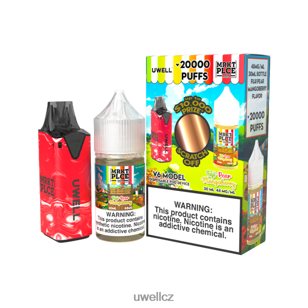 UWELL Praha - UWELL V6 jednorázový přístroj + tatínkova pára 30ml džus - collab svazek 6HT2F2222 clr: black/flv: serenity 50 mg