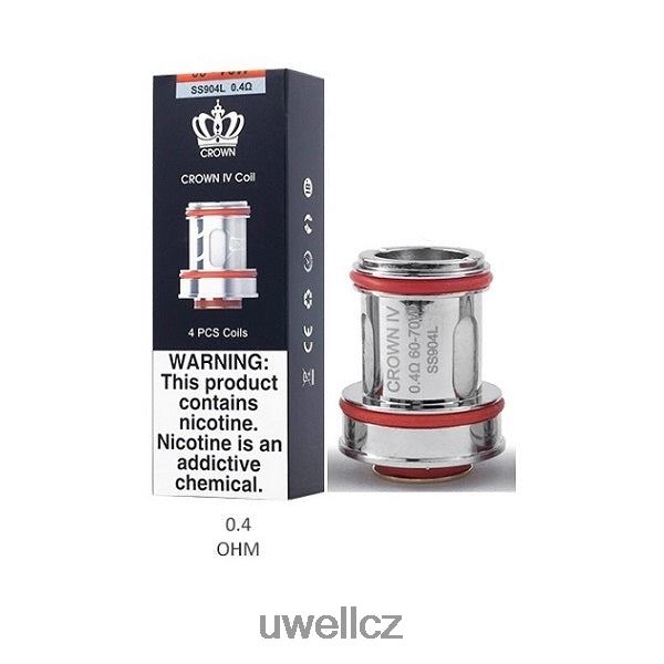 UWELL Brno - UWELL CROWN 4 náhradní cívky (4-balení) 6HT2F2183 duální cívka 0,4ohm