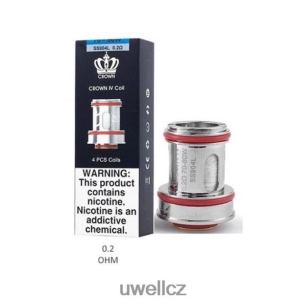 UWELL Praha - UWELL CROWN 4 náhradní cívky (4-balení) 6HT2F2182 duální cívka 0,2ohm